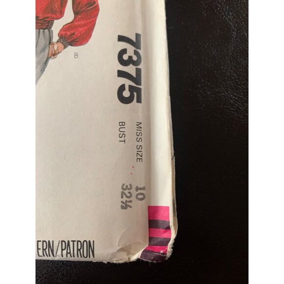 McCall's Misses Blouse Sewing Pattern Size 10 7375 - Uncut 1980s - Picture 3 of 9